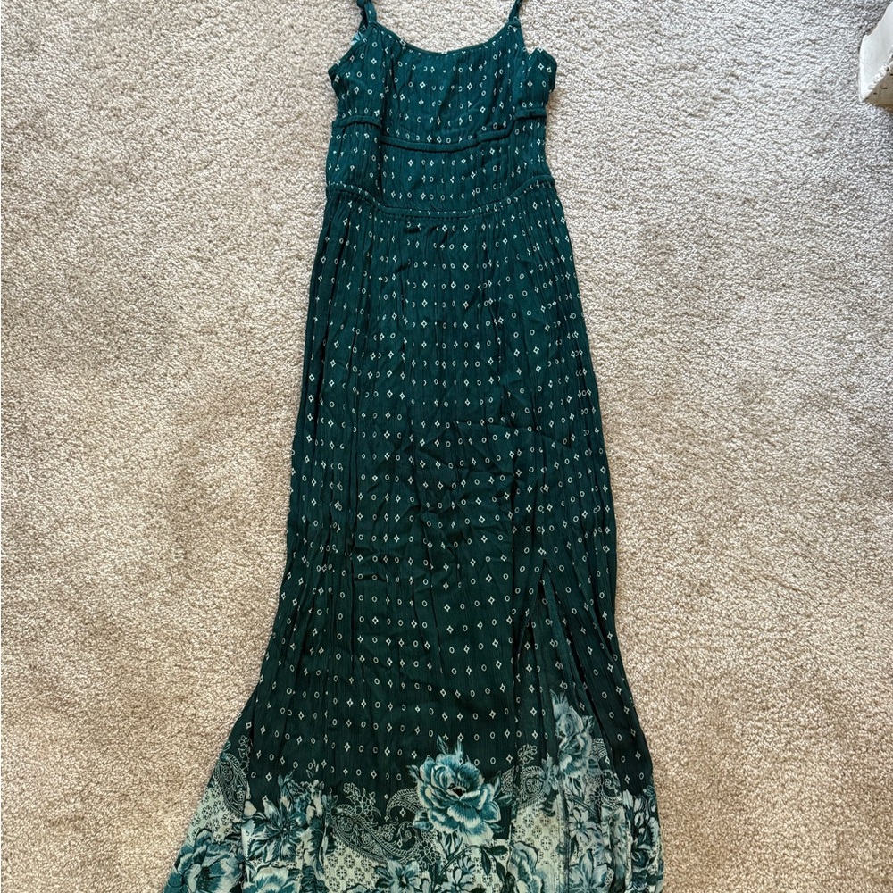 Bila 77 Blue Green Floral Maxi Dress
